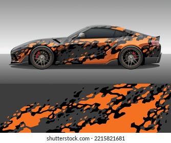 Car wrap vinyl racing decal ornament. Abstract geometric camo splash sport background design print template. Vector illustration.