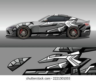 Car wrap vinyl racing decal ornament. Abstract geometric sport background design print template. Vector illustration.