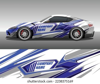 Car wrap vinyl racing decal ornament. Abstract geometric striped sport background design print template. Vector illustration.