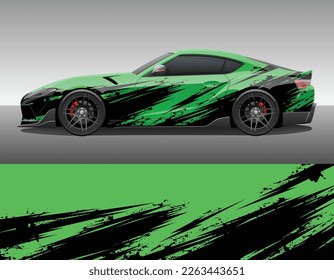 Car wrap vinyl racing decal ornament. Abstract grunge splash stripes sport background design print template. Vector illustration.