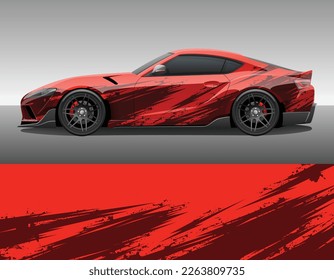 Car wrap vinyl racing decal ornament. Abstract grunge splash stripes sport background design print template. Vector illustration.