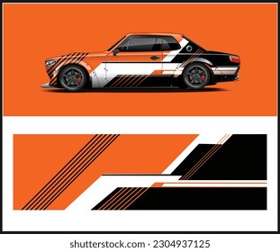 Car wrap vinyl racing decal wrap and Abstract geometric stripes sport background