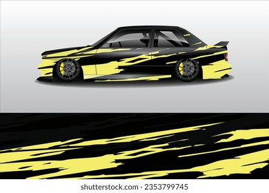 Car wrap vinyl racing decal ornament. Abstract geometric triangle sport background design print template. Vector