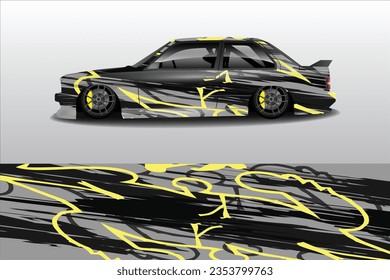 Car wrap vinyl racing decal ornament. Abstract geometric triangle sport background design print template. Vector