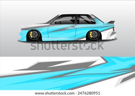 Car wrap vinyl racing sticker ornament. Vector abstract geometric lines background design print template.