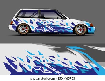 Car wrap vinyl sticker decal graphics. Abstract stripe racing and sport background for racing livery or daily use .