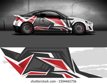 Car wrap vinyl sticker decal graphics. Abstract stripe racing and sport background for racing livery or daily use .