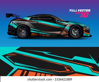 car wrap vinyl sticker design. abstract stripe and grunge background for racing, livery, signage, and daily use car. 