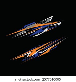 car wrapping decal design vector. car modification decals.

