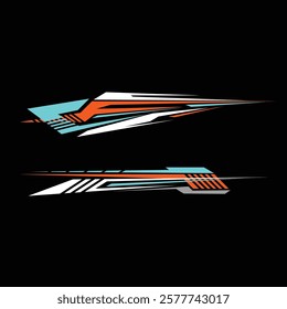 car wrapping decal design vector. car modification decals.
