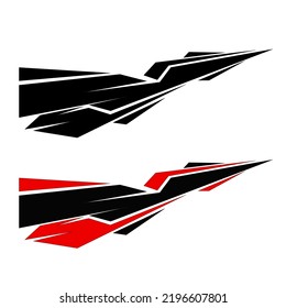car wrapping decal template vector design. racing car body decals.
