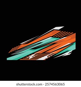 car wrapping decal template vector design. racing car body decals.
