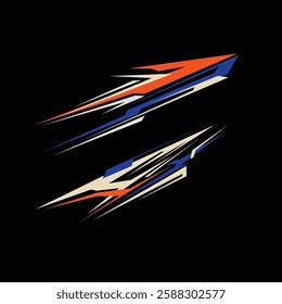 car wrapping decal template vector design. racing car body decals.

