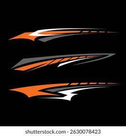 car wrapping decal template vector design. racing car body decals.

