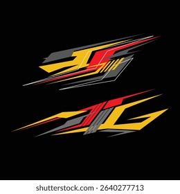 car wrapping decal template vector design. racing car body decals.
