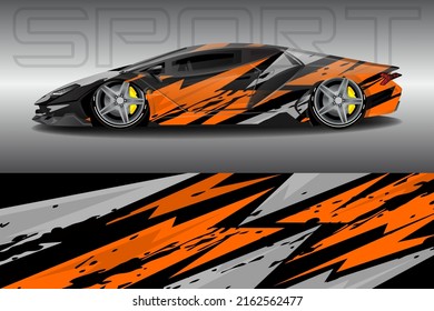 Car wrapping sticker design for racing cars