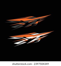 car wrapping sticker template design vector. car modification sticker.
