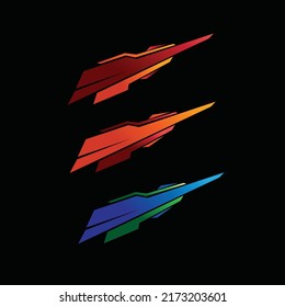 car wrapping vector template. modern car stickers