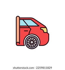 Vector de envolvimiento de coches Icono o símbolo del concepto de vehículo