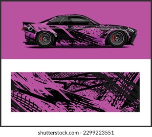 diseños de kit de fondo de carreras de bandas de envoltura de coches para vehículos plantilla de Blueprint