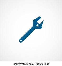 Car Wrench Blue Flat Icon On White Background