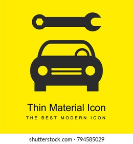 Car with Wrench bright yellow material minimal icon or logo design