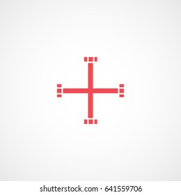 Car Wrench Red Flat Icon On White Background