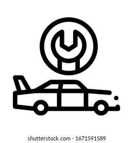 Vector de iconos de la herramienta de llave de Camión. Signo de herramienta de llave de Camión de esquema. Ilustración de símbolo de contorno aislado