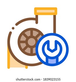 Car Wrench Tool Icon Vector. Outline Car Wrench Tool Sign. Color Isolated Contour Symbol Illustration