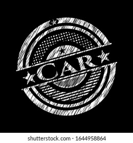 Car written on a chalkboard. Vector Illustration. Detailed.