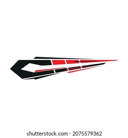 car and yacht body sticker template design vector.