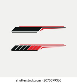 car and yacht body sticker template design vector.