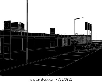 Car And Yacht Dealership Building Vector 02