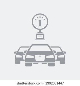 Car of the year prize - Flat and isolated vector illustration icon with minimal and modern design