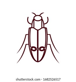 icono del escarabajo sobre fondo blanco, estilo de línea, ilustración vectorial