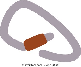 Carabine Hook Hiking Equipment Vector Illustration