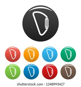 Carabine icons set 9 color vector isolated on white for any design