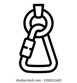 Carabine ring icon. Outline carabine ring vector icon for web design isolated on white background