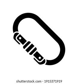 carabiner adventure outdoor icon of glyph style  design vector template