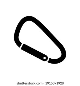 carabiner adventure outdoor icon of glyph style  design vector template