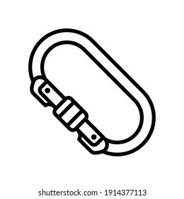 carabiner adventure outdoor line  icon design vector template