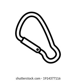 carabiner adventure outdoor line  icon design vector template