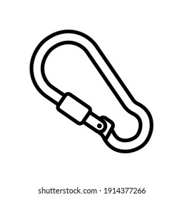 carabiner adventure outdoor line  icon design vector template