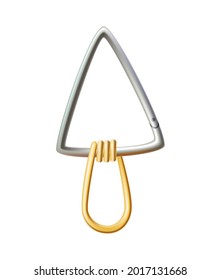Carabiner clasp. Metal carabine for climbing rope link. Snap hook for bag, safety or protecting accessory. Claw clasp, climbing equipment