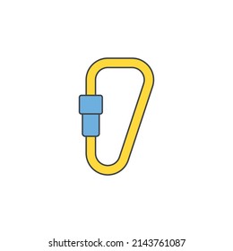 Carabiner Clip Icon Color Icon Isolated Stock Vector (Royalty Free ...