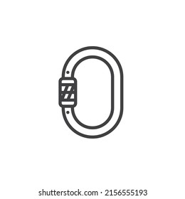 Carabiner Hook Line Icon Linear Style Stock Vector (Royalty Free ...