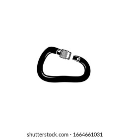 carabiner icon. Climbing Safety Carabiner Vector Isolated on White Background