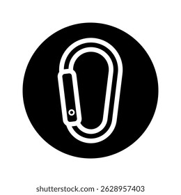 Carabiner icon. climbing tool icon. carabiner logo icon
