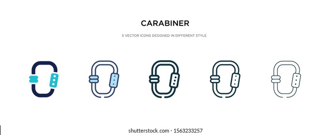 carabiner icon in different style vector illustration. two colored and black carabiner vector icons designed in filled, outline, line and stroke style can be used for web, mobile, ui