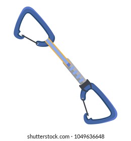 Carabiner icon. Flat illustration of carabiner vector icon for web